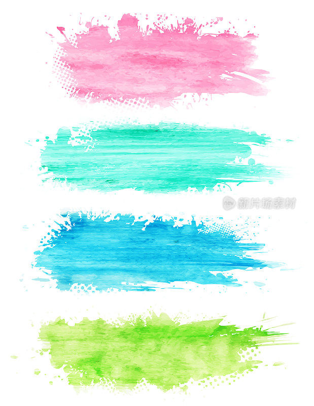 Abstract watercolor paint banners